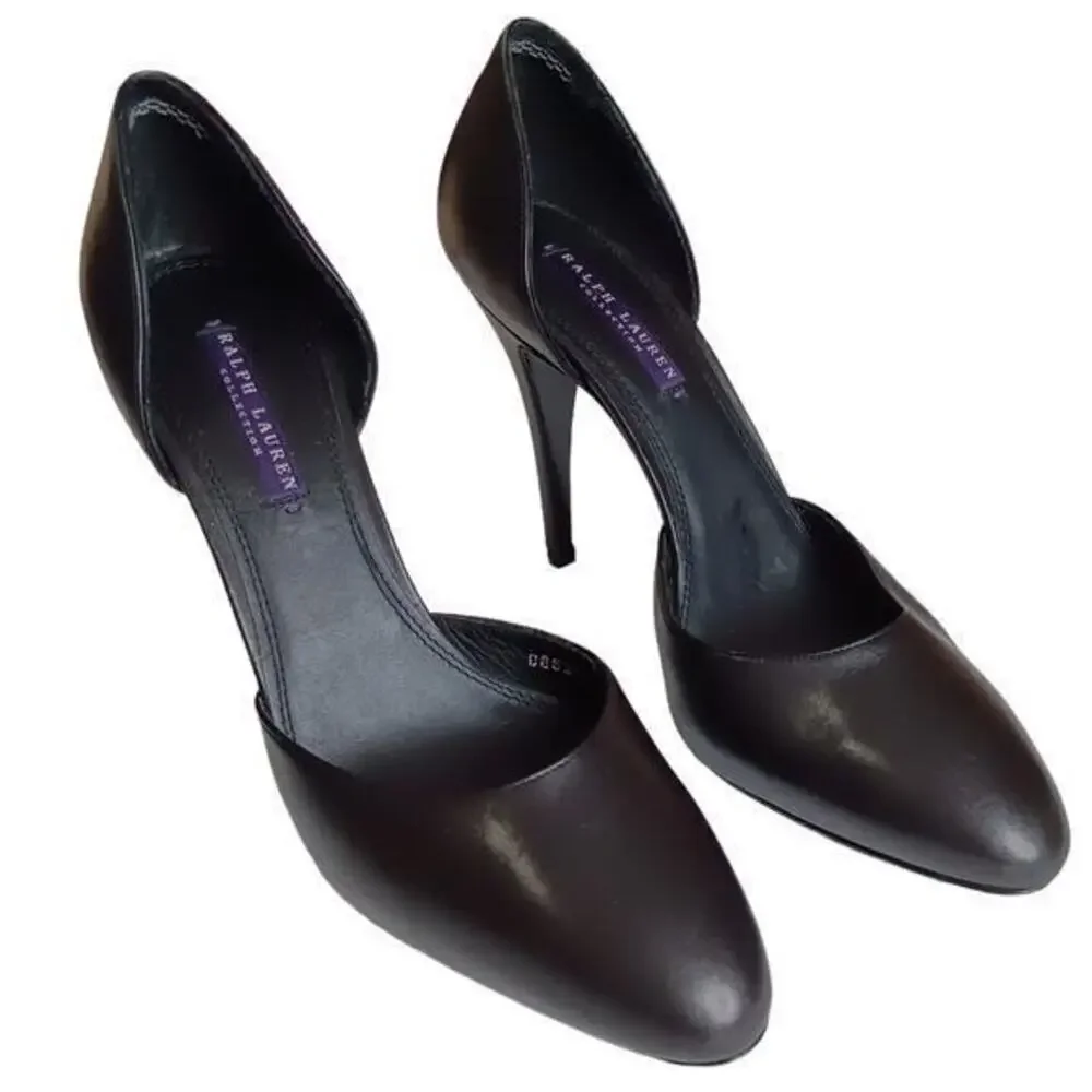 RALPH LAUREN COLLECTION‎ Purple Label Shoes Heels Pumps D'Orsay Size 8.5 Black